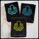 Serviette brodée octopus