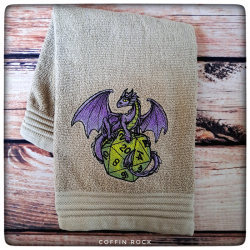 Dragon D20 - Serviette brodée