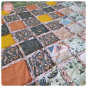 Cottage Spring quilt - couverture patchwork rag quilt